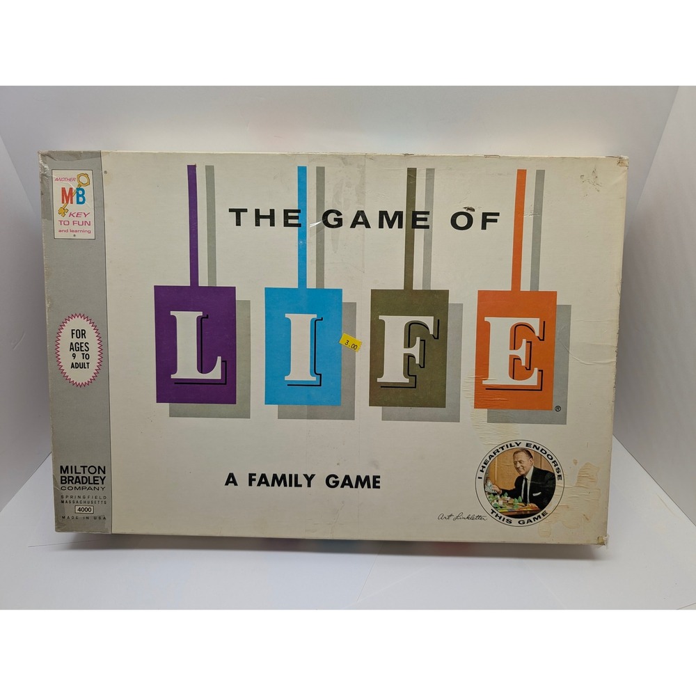 Vintage 1960 The Game of LIFE Milton Bradley First Edition Art Linkletter